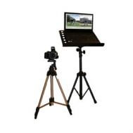 Laptop and camera and tripod