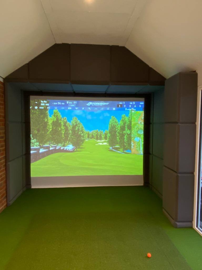 Foam and Faux Leather, Wall and Ceiling Protection. Golf Swing Systems