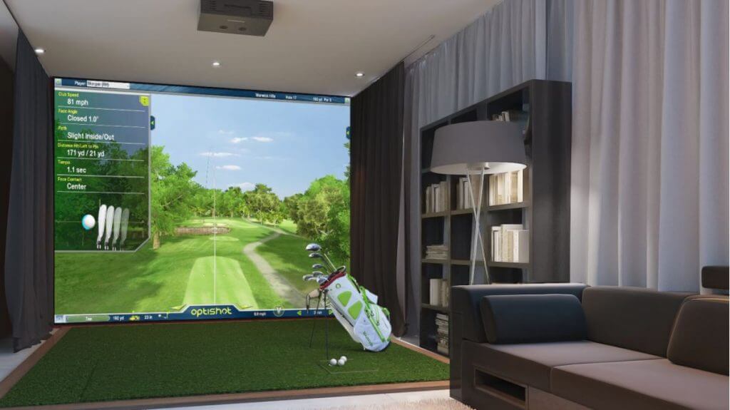 Optishot 2 Golf Simulator, Screen & Mat Package