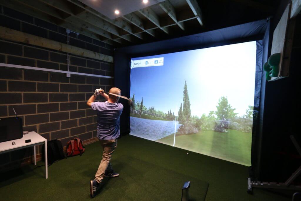 home theater and golf simulator