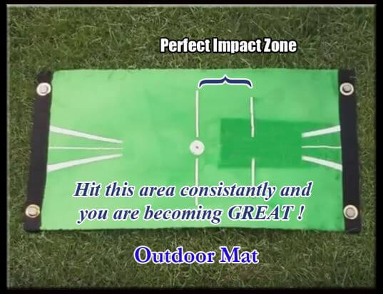 golf practice mat that shows swing path
