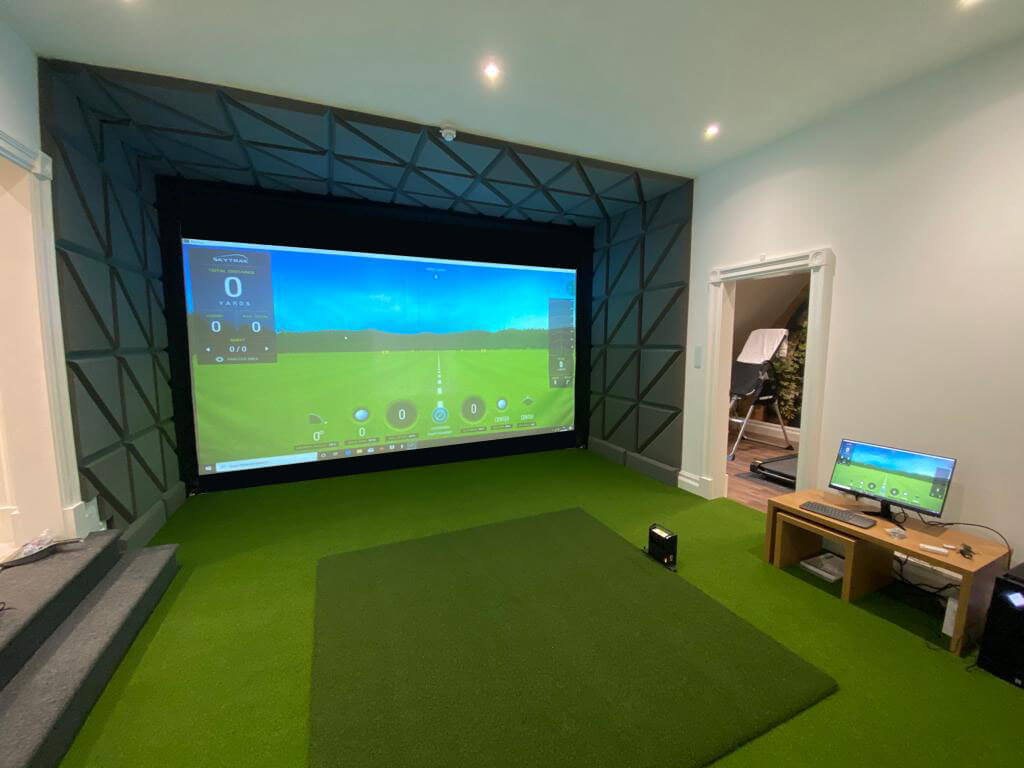 Foam and Faux Leather, Wall and Ceiling Protection. Golf Swing Systems