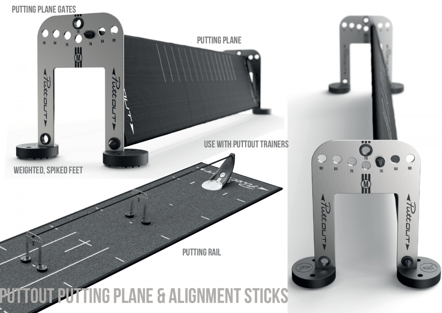 PuttOUT Putting Plane & Alignment Sticks Golf Swing Systems