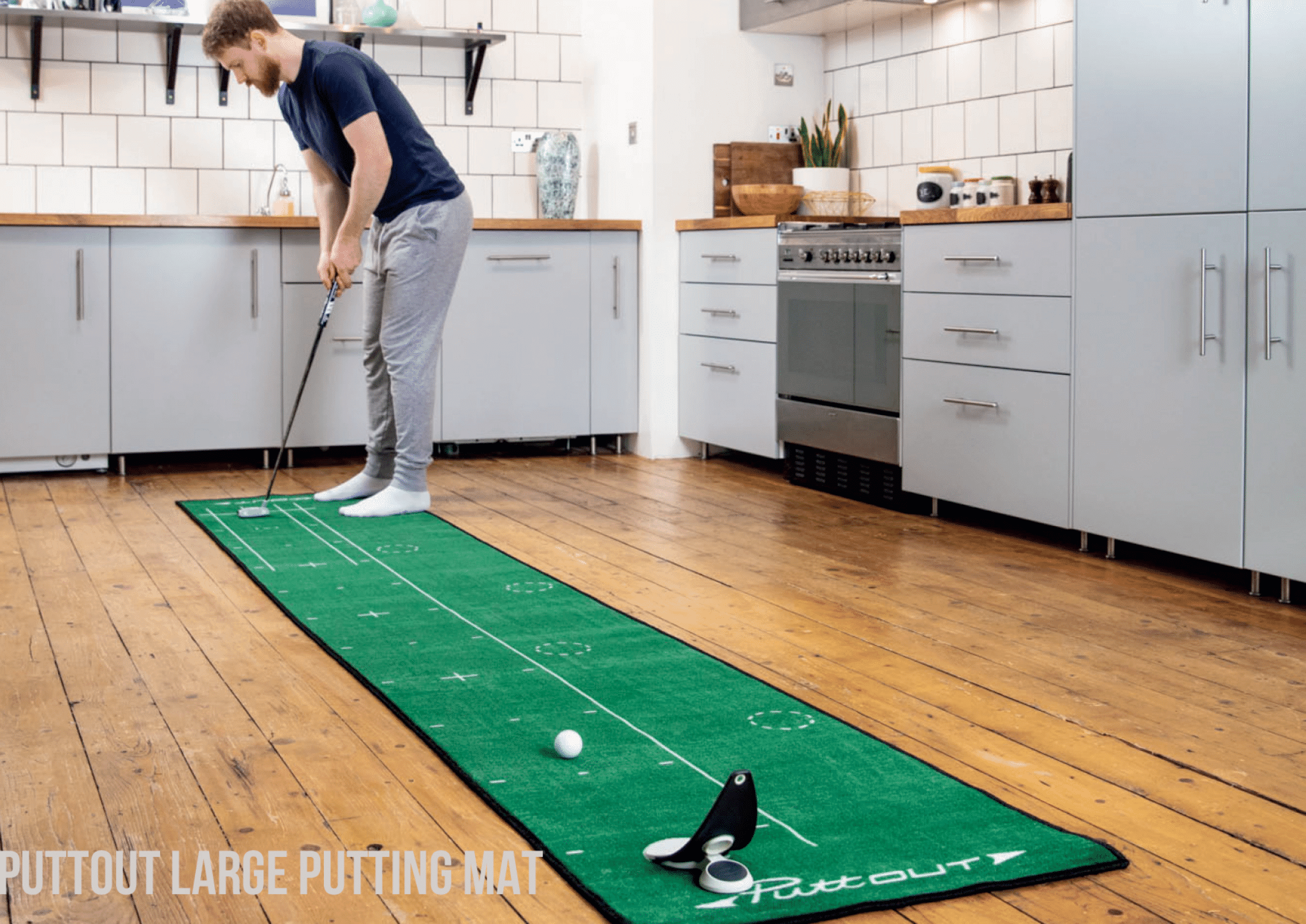 PuttOUT Large Putting Mat 67cm x 360cm Golf Swing Systems
