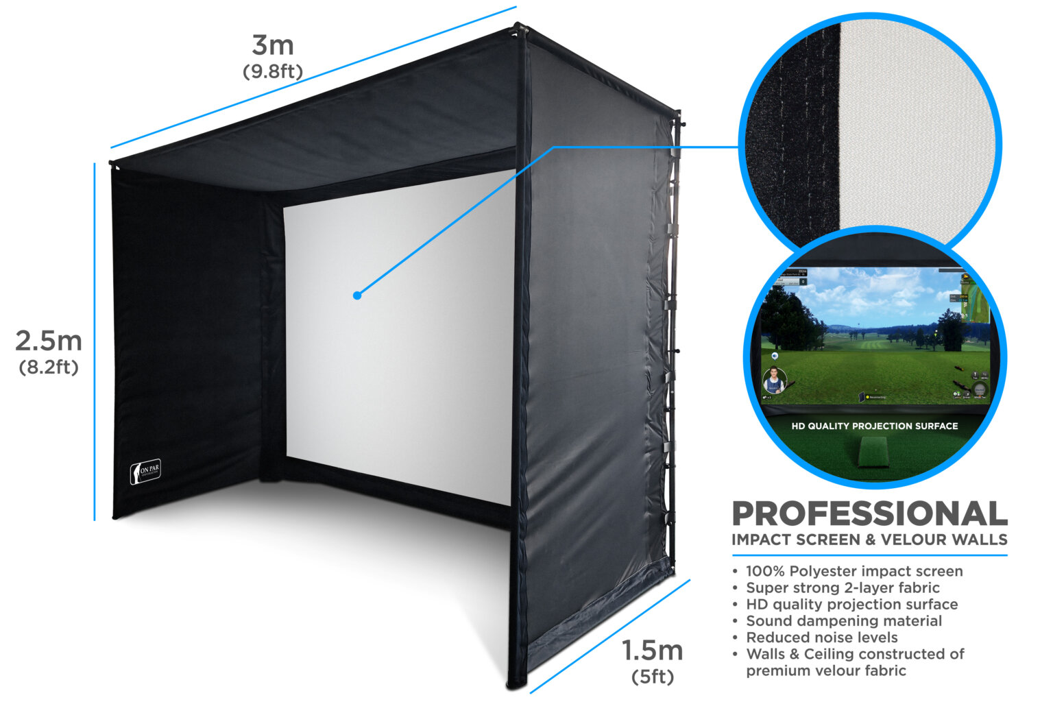 Flightscope Simulator Dimensions FlightScope Mevo Gen 2 Sim Space Bundle | Golf Swing Systems
